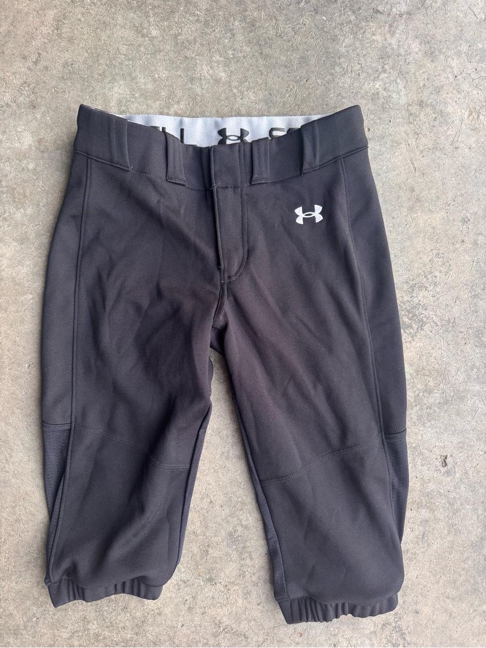 Under Armour Black and Gray Softball Waistband Compression Shorts